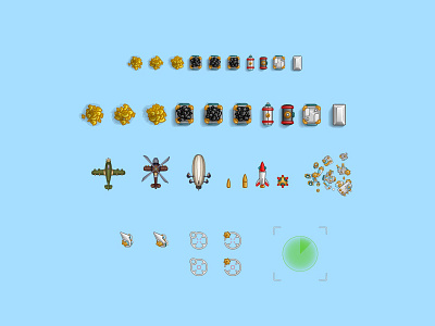 Bonvirage Objects aircraft coal cursor game gold missile objects oil resources steel vector