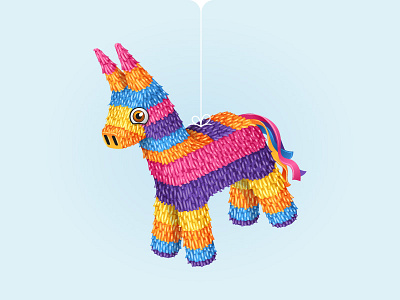 Pinata Donkey colorful donkey game illustration pinata vector