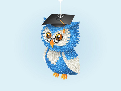 Pinata Owl game graduate knowledge owl pinata vector wisdom