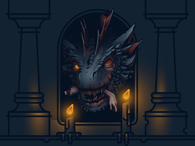 Drogon candles dragon drogon game of thrones head illustration vector wink