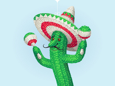 Pinata Cactus cactus game hat mexico pinata sombrero vector