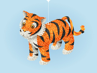 Pinata Tiger cat game pinata tiger vector