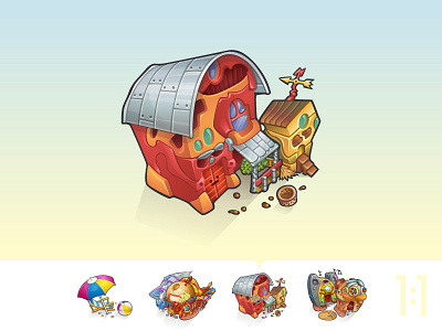 Map Icon Farm building farm game icon location map vector