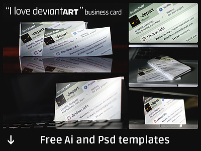I Love DeviantArt Business Card ai business card card deviantart free psd vector