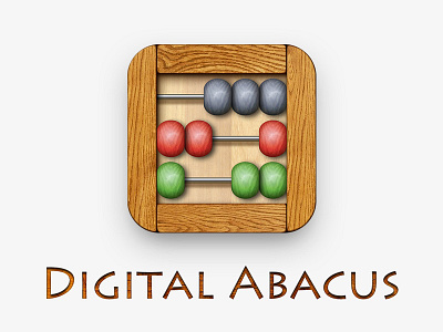 Digital Abacus Icon abacus app calculator calculus frame icon skeuomorphism wood