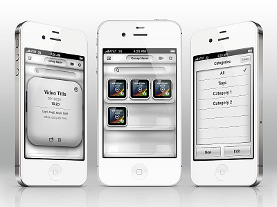 Video Bot app bot design glass glossy ios iphone plastic ui video