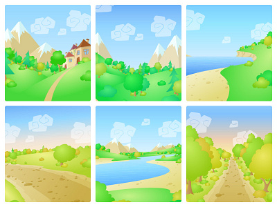 Topas Backgrounds background beach cloud game grass river road sky tree vector