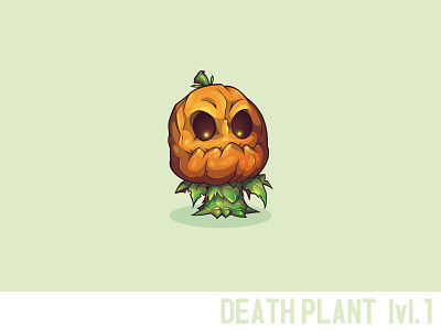 Death Plant lvl.1 character death evil game leaf plant pumpkin vector