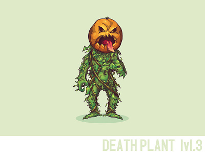 Death Plant lvl.3 character death evil game leaf plant pumpkin vector