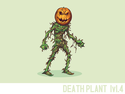 Death Plant lvl.4 character death evil game leaf plant pumpkin vector