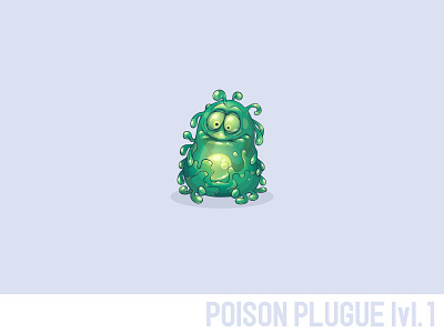 Poison Plugue lvl.1 amoeba bactaria character creature game plugue poison sad slime vector