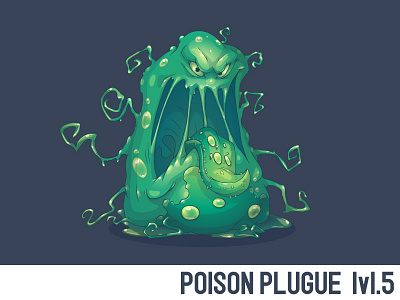 Poison Plugue lvl.5 amoeba bacteria character creature game monster plugue poison slime vector