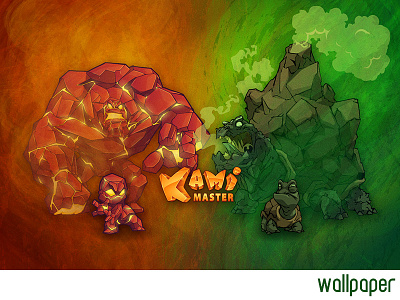 Kami Master Wallpaper 2 battle fire game golem monster nature turtle upgrade vector wallpaper