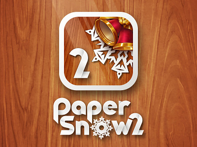 Paper Snow 2 Icon app bell christmas game greetings icon ios snowflake vector wood