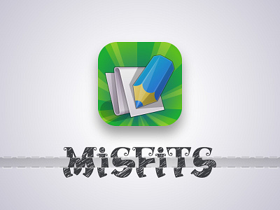 Misfits Icon app design game icon logo paper pencil scribble vector wrighting