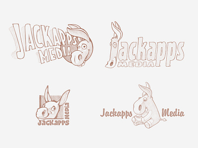 Jackapps Logo Concepts character concept donkey font identity jack logo mascot