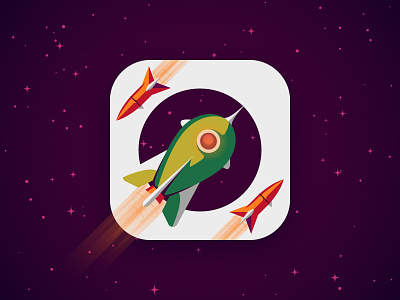 Space Dodgers Icon app game icon missile space space ship spacecraft stars vector