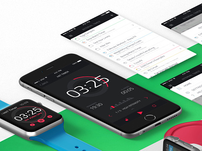 Exact Fitness Timer app apple watch design ios iphone stopwatch timer ui