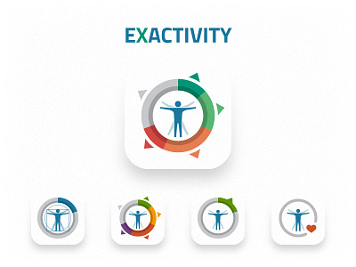 Exactivity Icon cart chart pie da vinci figure fitness graph health heart icon man sport