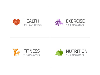 Health and Fitness Icons apple cofee exercise fitness health heart icon sport