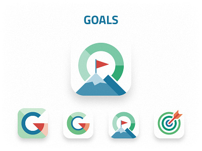 Goals Icon app arrow finish g goal icon ios iphone logo mountain peak target