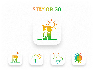 Stay or Go icon app cloud door icon ios iphone logo rain sun umbrella weather