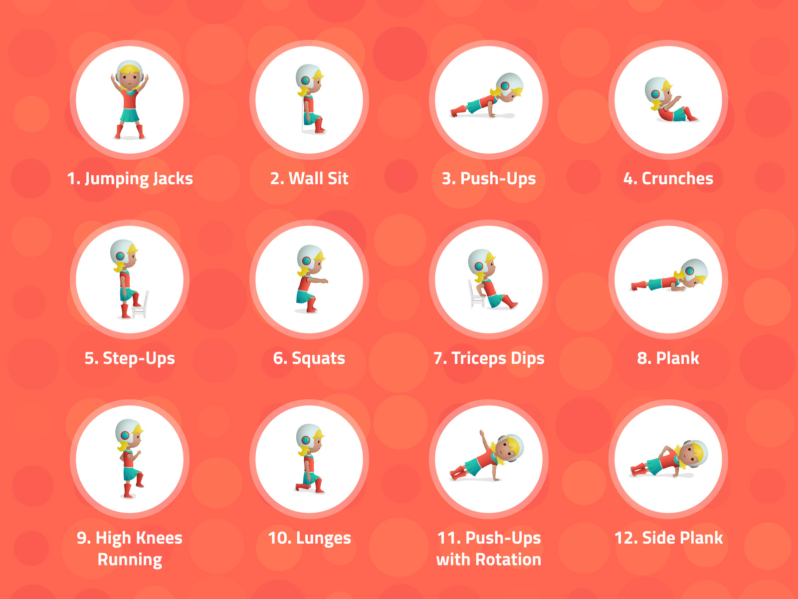 Monter Projects 7 Minute Workout For Kids Dribbble