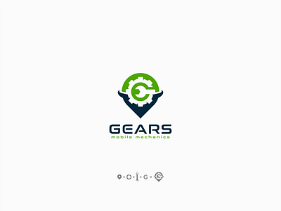 gears mobile flat gear icon lettering logo logodesign mechanics symbol vector
