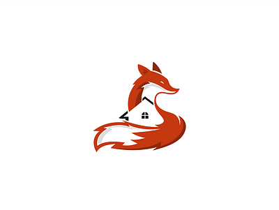 fox house family abstract design design logo family fox home house icon vector