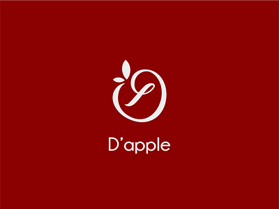 D apple abstract art abstract design apple branding design logo flat icon illustration letter d lettermark red symbol vector