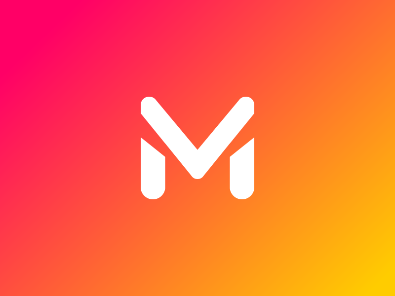 M stencil gradient m typography mark concept identity logomark logo branding