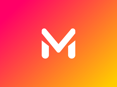 M branding concept gradient identity logo logomark m mark stencil typography