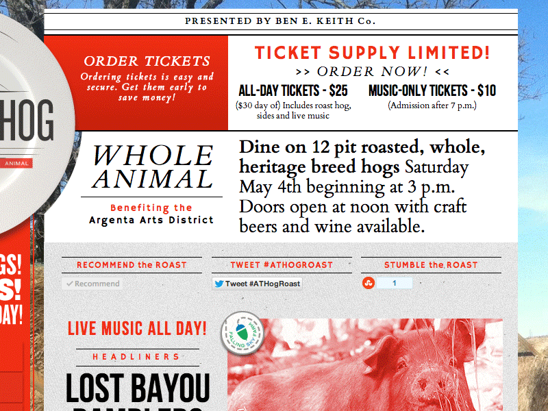 Heritage Hog Roast site by Bryan Moats on Dribbble