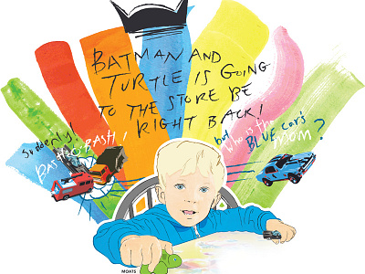 Batman and Turtle Revamp batman cars childhood colorful drawing editorial hand lettering illustration kids lettering turtles