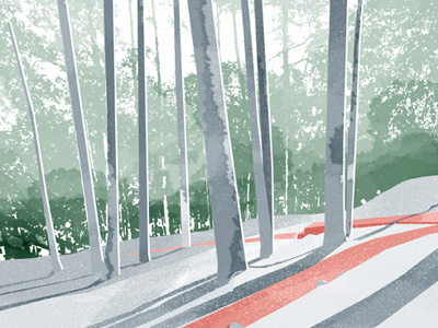 Wooded Landscape Detail WIP arkansas times digital illustration wip