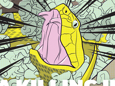 Snake arkansas arkansas times cover editorial halftones illustration little rock packing peanuts print snake