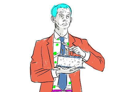 Tom Cotton and all his birthday cake arkansas birthday cake drawing editorial illustration politics