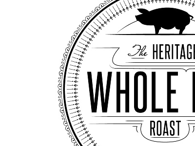 Heritage Whole Hog Roast animals black and white food heritage hog roast logo