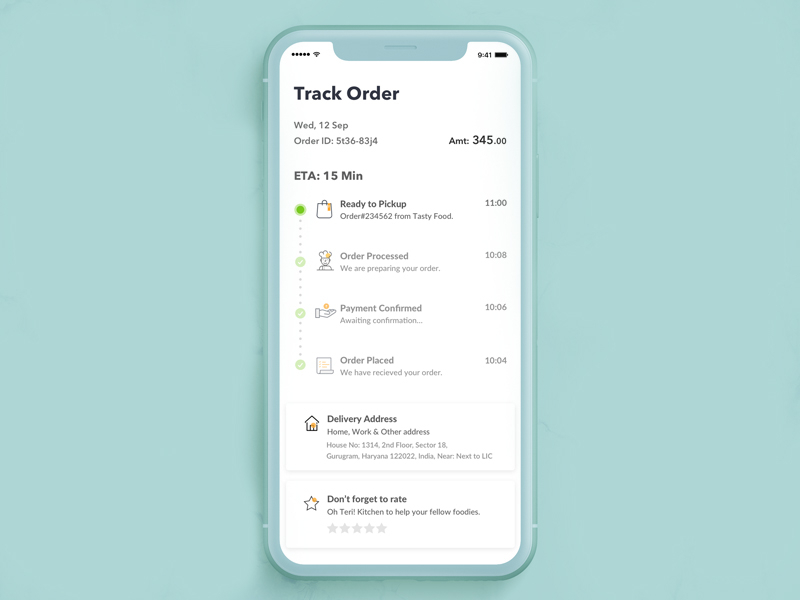 Track Order - Food & Shipment By Atul Kaushal On Dribbble