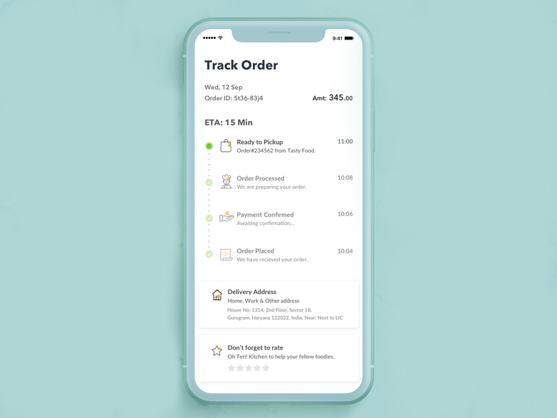 Track Order - Food & Shipment by Atul Kaushal on Dribbble