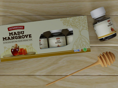Honey Packaging 85gr bottle 3d branding design product design rendering vector