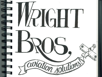 Rebranding Kittyhawk Industries, LLC black doodle hand-lettering hand lettering lettering meeting doodle pen pilot g2 typography aviation