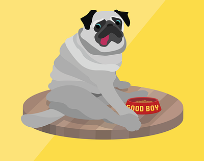 Tug the Chunky Pug chunky design digitalart dog doggo illustration pug pugs t shirt design tug