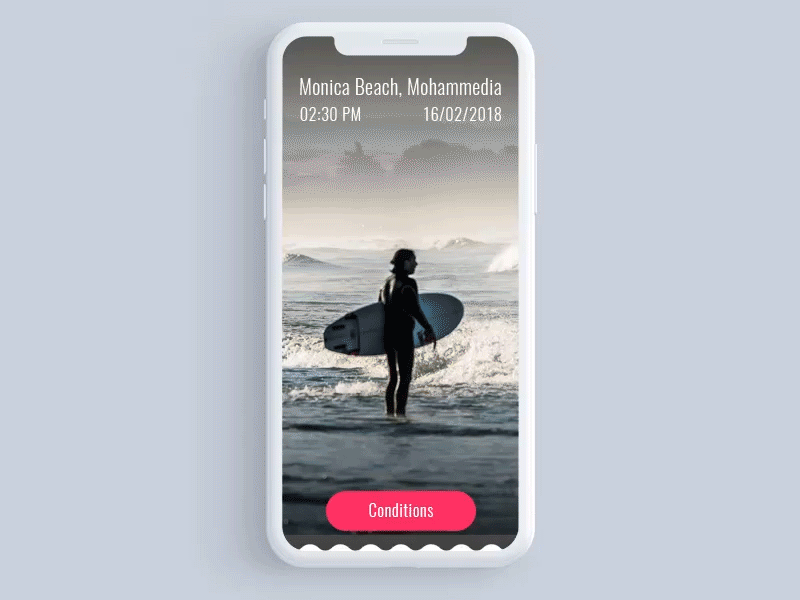 Surf App animation app concept interaction iphone prototype surf ui ux