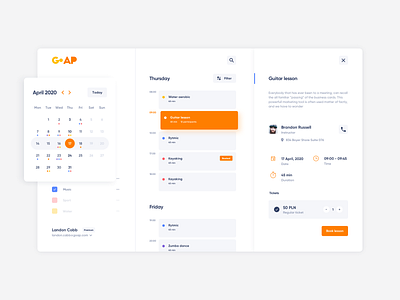 GoAPP: Building a ready-to-use mobile app prototype booking calendar events hobby ideamotive learning lessons minimal music statistycs ui