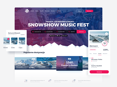 SnowShow: building a booking system landingpage marketplace music music festival skiing snow snowboarding sport ticket booking tickets tour webdesign