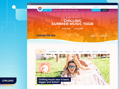 Chilling web app booking event info landing page party product snowshow summer ui ux web