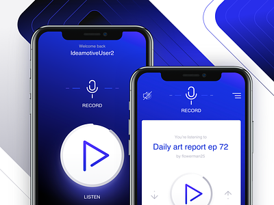 Voice sharing app app concept design ios phone ui ux