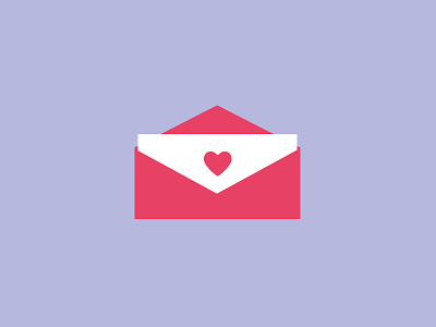 Signed, Sealed, Delivered envelope heart icon illustration valentine