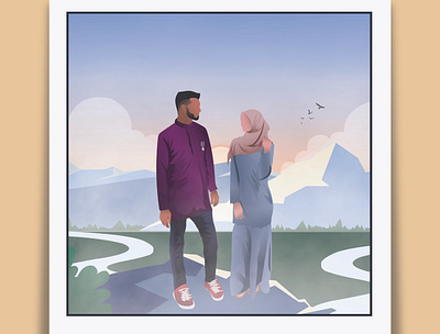 Wishing you the best dearies Zaini & Baizurah! dreamer graphic design illustration wedding